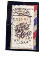 POLONIA POLAND POLSKA 1957 1958 AIR MAIL POSTA AEREA Old Market, Cracow 3.40z USATO USED OBLITERE' - Usados
