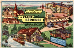 BUVARD LA VACHE SERIEUSE  VILLAGE JURASSIEN - Produits Laitiers