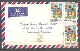 USED AIR MAIL COVER GHANA TO PAKISTAN INTERNATIONAL YEAR OF CHILD 1979 - Ghana (1957-...)