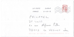 FRANCIA - France - 2015 - Lettre Prioritaire 20g Marianne De Ciappa-Kawena - Viaggiata Da 24984A Per Le Vésinet - 2013-2018 Marianne Di Ciappa-Kawena