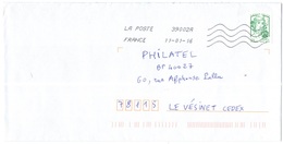 FRANCIA - France - 2015 - Lettre Verte 20g Marianne De Ciappa-Kawena - Viaggiata Da 39002A Per Le Vésinet - 2013-2018 Marianne Di Ciappa-Kawena