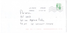 FRANCIA - France - 2016 - Lettre Verte 20g Marianne De Ciappa-Kawena - Viaggiata Da 37845A Per Le Vésinet - 2013-2018 Marianne (Ciappa-Kawena)