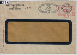 1944 Elektrizitätswerk Zürich 14.VI.44 10c 4056 - Máquinas De Franquear