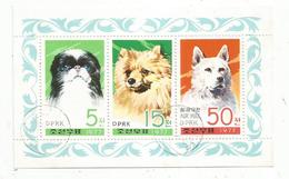 Bloc De 3 Timbres , CHIENS , DOGS , 1977 , DPRK , Corée Du Nord , North Korea - Honden