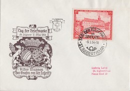 Saar Brief EF Minr.349 SST St.Ingbert 9.5.54 FDC - Storia Postale