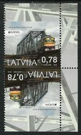 LETONIA/ LATVIA/ LETTLAND/ LETTONIE -EUROPA 2018 - "PUENTES.- BRIDGES - BRÜCKEN - PONTS".- 2 SERIES-PAR INVERTIDO CARNET - 2018