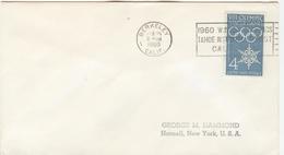 USA Cover With Olympic Machine Cancel Berkeley On Olympic Stamp - Winter 1960: Squaw Valley