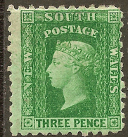 NSW 1882 3d Bluish Green P10 QV SG 227 HM #ALP211 - Mint Stamps