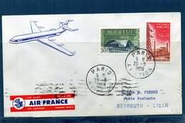 Liaison - Paris Beyrout Par Caravelle Air-France - 1960-.... Cartas & Documentos