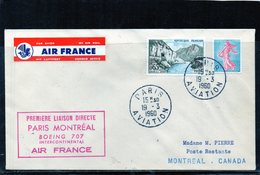 Premiere Liaison - Paris - Montréal - Par Boeing 707 Air-France - 1960-.... Cartas & Documentos