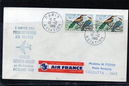 Premiere Liaison - Paris-Calcuta - Par Boeing 707 Air-France - 1960-.... Briefe & Dokumente