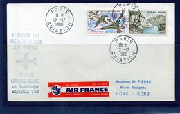 Premiere Liaison - Paris-Hong-Kong - Par Boeing 707 Air-France - 1960-.... Storia Postale