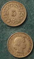 M_p> Svizzera 5 Rappen 1882 - Rame Nichel - 5 Centimes / Rappen