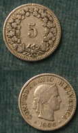 M_p> Svizzera 5 Rappen 1906 - Rame Nichel - Circolato - 5 Centimes / Rappen