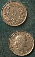 M_p> Svizzera 5 Rappen 1945 - Rame Nichel - 985.000 Pezzi Coniati - 5 Rappen