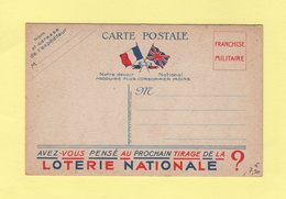 Carte De Franchise Militaire - Avez Vous Pense Au Prochain Tirage De La Loterie Nationale - Cartas & Documentos