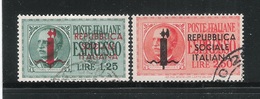 ITALIA - Repubblica Sociale Italiana-1944- 2 Valori Usati ESPRESSI Da L.1.25 E L. 2,50-in Ottime Condizioni. - Exprespost