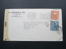 Zensurbeleg Guatemala 1944 Air Mail / Luftpost ?! Nach New York. Examined By 7418 - Guatemala