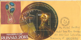 BLOC-FEUILLET Nr 413,FIFA WORLD CUP RUSSIA 2018,sur Lettre Adressée En Andorre, Avec Timbre  à Date Arrivée - 2018 – Russland