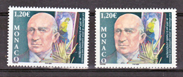 Monaco 2476 Variété Visage Rouge Et Normal Lundtrom Allumettes  Neuf ** TB  MNH Sin Charnela - Varietà