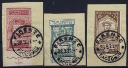 Italy: Sa 116 - 118  Mi Nr 141 - 143 Obl./Gestempelt/used  1921 FDC Cancelling  28-sep-1921 - Usati