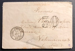 Lettre 1853- 1860 Armée D'Orient Bueau Central Du 15 Dec 1854 Taxe Tampon 30 Pour Valenciennes - Legerstempels (voor 1900)