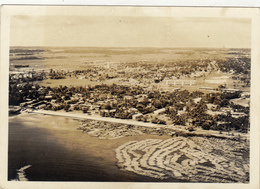 CARTE PHOTO,GABON,ILE MANDJI,INDUSTRIE DU BOIS EN 1967,BILLES DE BOIS,OGOUE MARITIME,VUE AERIENNE TOP - Gabón