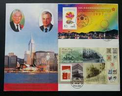 Hong Kong Last Day & First Day Cover 1997 FDC (joint Souvenir Cover) *rare *dual Cancellations *big Size Fdc - Storia Postale