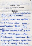 VP12.054 - Lettre - Papier à En - Tête - GRENOBLE 1968 Jeux Olympiques D'Hiver - Sport & Tourismus