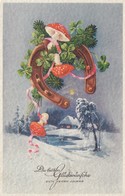 Mushrooms Champignons Horseshoe Clover New Year 1942 - Funghi