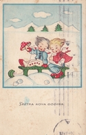 Mushrooms Champignons Children Sled 1943 - Mushrooms