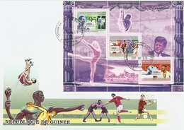 Guinea 2007, Olympic Games 3, Kennedy, Gymnastic, Diping, 3val In BF In FDC - Salto De Trampolin