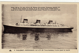 Cpa,PAQUEBOT,NORMANDIE,de La Compagnie Transatlantique,le Plus Grand Du Monde,photo Desboutin,rare - Steamers