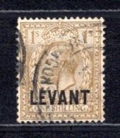 1921 GREAT BRITAIN 1SH. LEVANT OVERPRINT MICHEL: L60 USED - Levante Britannico