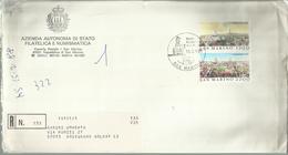 REPUBBLICA DI SAN MARINO 11.2.1988 COPENHAGEN 1987 HAFNIA 87 SERIE COMPLETA COMPLETE SET LETTERA COVER - Briefe U. Dokumente