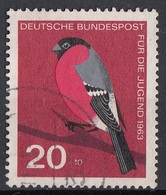 Germania 1963 Sc. B390 Uccelli Birds Ciuffolotto Bullfinch  Pyrrhula Pyrrhula Bundespost Germany Used - Sparrows