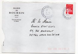 1999--cachet Rond HARDINGHEN-62 Sur Lettre Personnalisée Mairie De BOURSIN--Type Marianne De Luquet - Temporary Postmarks