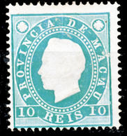 !										■■■■■ds■■ Macao 1888 AF#33c(*) King Luiz 10 Réis VARIETY 13.5 (d11982) - Nuevos