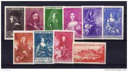 MONACO 1939 Y&T 185/94 "PRINCES, PRINCESSES ET VUES DE MONACO, SERIE DE 10 VALEURS" NEUFS SANS CHARNIERE XX TTB/SUP - Autres & Non Classés