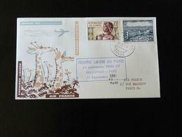 LETTRE  :  PREMIERE LIAISON  AIR FRANCE   PARIS -BRAZZAVILLE  PAR BOEING 707 - Storia Postale