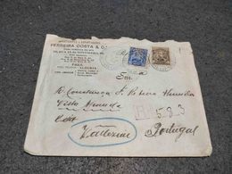 BRAZIL CIRCULATED COVER  PARÁ TO VALEZZIM  REGISTERED RARE CENSORED CANCEL PORTO  PORTUGAL 1918 - Covers & Documents