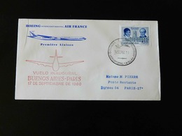 LETTRE  :  PREMIERE LIAISON  AIR FRANCE      VUELO INAUGURAL  BUENOS AIRES - PARIS - Lettres & Documents