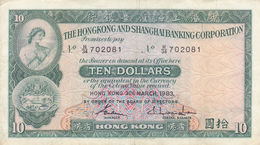 Billet Hong Kong ( P#182j ) Billet De Banque $.10 ~ TBE ~ 1983 . - Hong Kong