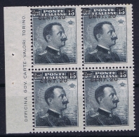 Italy Sa 106  Mi  124 Postfrisch/neuf Sans Charniere /MNH/** 1916  4-block Sheetmargin - Ongebruikt