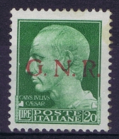 Italy  Sa 487 I , Mi 18 II Postfrisch/neuf Sans Charniere /MNH/**  RSI Lire 20 Verde Giallo Sopr GNR BS I - Nuovi