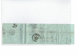 LCA4 - TAXE SUR LAC LILLE / MARSEILLE 7/4/1847 - 1859-1959 Covers & Documents