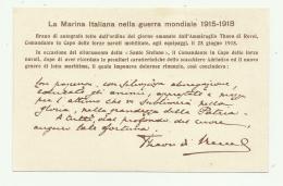 REGIA MARINA - ORDINE DEL GIORNO DEL 28 GIUGNO 1918 DI S.E. THAON DI REVEL   - NV FP - War 1914-18