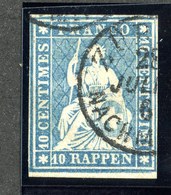 W6699  Swiss 1858  Scott #37(o) SCV $28. 4 Margins  CDS - Offers Welcome - Gebraucht