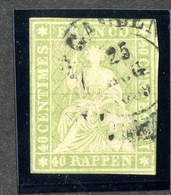 W6724  Swiss 1855-57  Scott #29(o) SCV $110.  4 Margins  CDS - Offers Welcome - Gebruikt