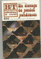 Bibliothéque De Travail, N° 806 , 1975, ELEVAGE DE POULES PONDEUSES , 40 Pages ,frais Fr 1.95 E - Tiere